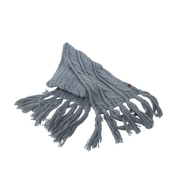 Bickley + Mitchell Amsterdam Knit Fringe Scarf - Steel Grey - NWT - Picture 5 of 5